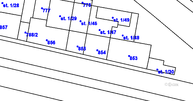Parcela st. 1/41 v KÚ Příchovice u Přeštic, Katastrální mapa