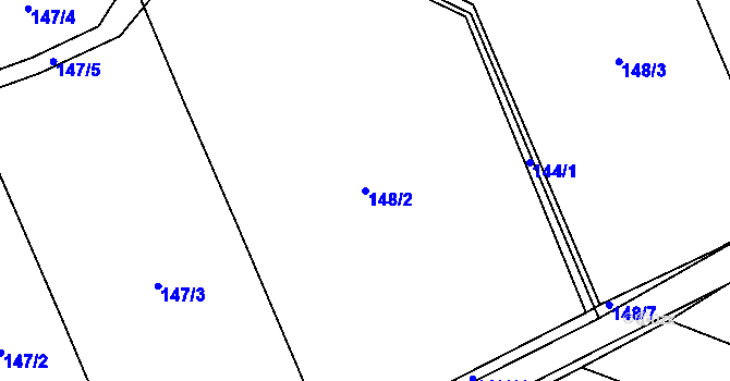 Parcela st. 148/2 v KÚ Příchovice u Přeštic, Katastrální mapa