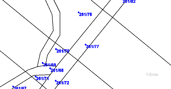 Parcela st. 261/77 v KÚ Příchovice u Přeštic, Katastrální mapa