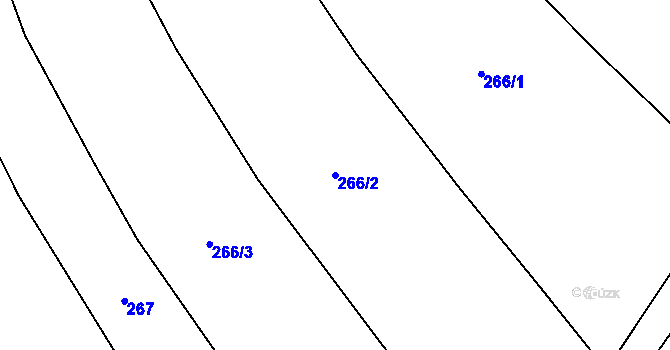 Parcela st. 266/2 v KÚ Příchovice u Přeštic, Katastrální mapa