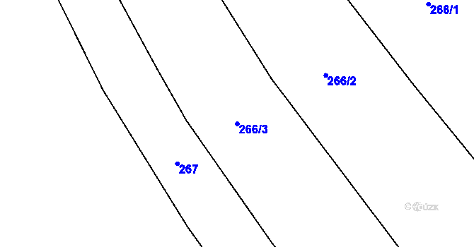 Parcela st. 266/3 v KÚ Příchovice u Přeštic, Katastrální mapa