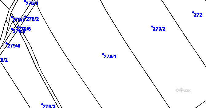Parcela st. 274/1 v KÚ Příchovice u Přeštic, Katastrální mapa