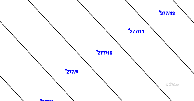 Parcela st. 277/10 v KÚ Příchovice u Přeštic, Katastrální mapa