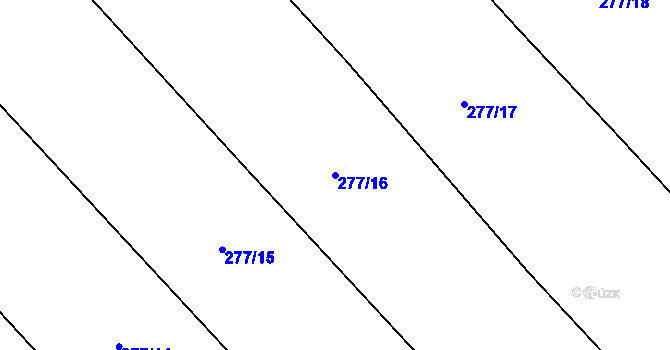 Parcela st. 277/16 v KÚ Příchovice u Přeštic, Katastrální mapa