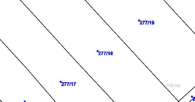 Parcela st. 277/18 v KÚ Příchovice u Přeštic, Katastrální mapa