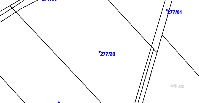 Parcela st. 277/20 v KÚ Příchovice u Přeštic, Katastrální mapa
