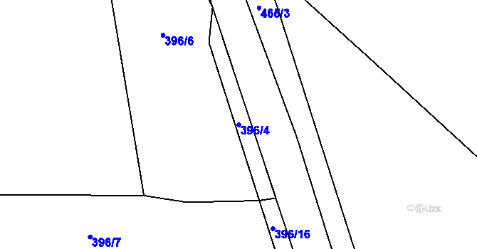 Parcela st. 396/4 v KÚ Příchovice u Přeštic, Katastrální mapa