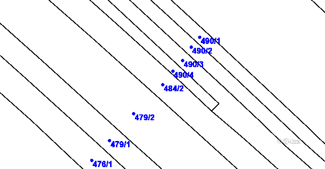 Parcela st. 484/2 v KÚ Příchovice u Přeštic, Katastrální mapa
