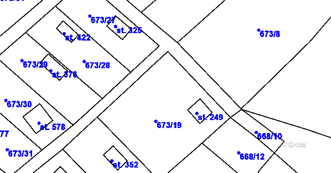 Parcela st. 673/18 v KÚ Příchovice u Přeštic, Katastrální mapa