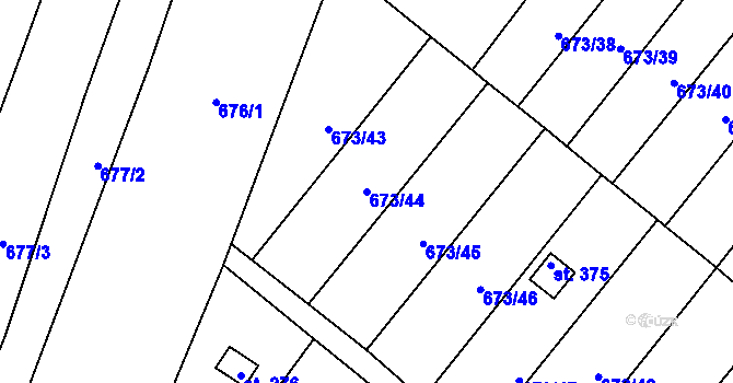 Parcela st. 673/44 v KÚ Příchovice u Přeštic, Katastrální mapa