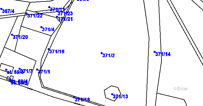 Parcela st. 371/2 v KÚ Radkovice u Příchovic, Katastrální mapa