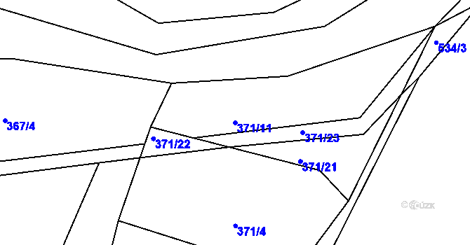 Parcela st. 371/11 v KÚ Radkovice u Příchovic, Katastrální mapa