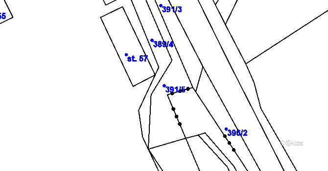 Parcela st. 391/5 v KÚ Radkovice u Příchovic, Katastrální mapa