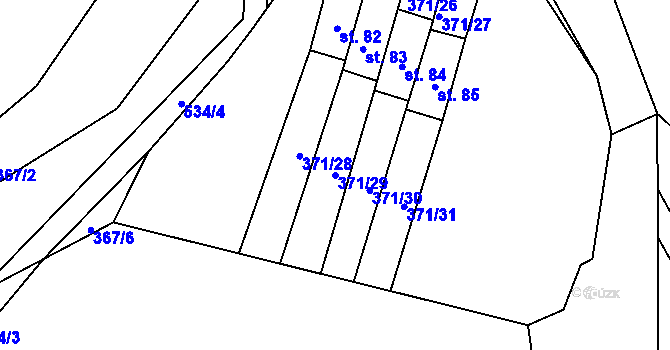Parcela st. 371/29 v KÚ Radkovice u Příchovic, Katastrální mapa