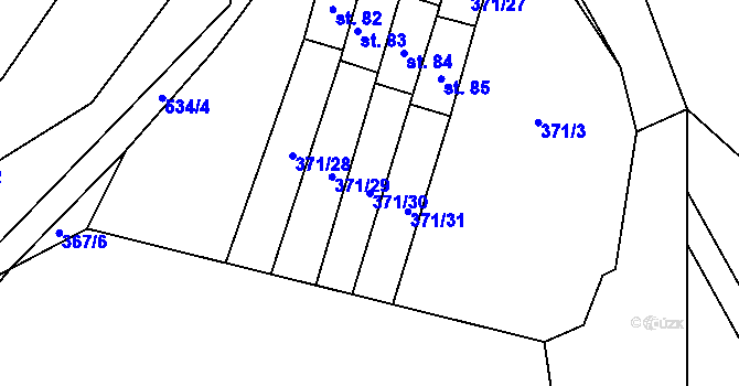 Parcela st. 371/30 v KÚ Radkovice u Příchovic, Katastrální mapa