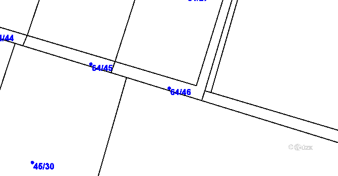 Parcela st. 64/46 v KÚ Zálesí u Příchovic, Katastrální mapa