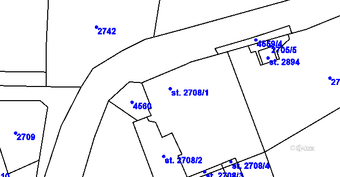 Parcela st. 2708/1 v KÚ Příjemky, Katastrální mapa