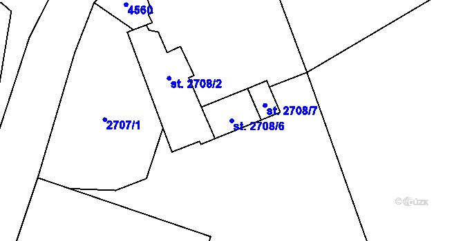 Parcela st. 2708/6 v KÚ Příjemky, Katastrální mapa