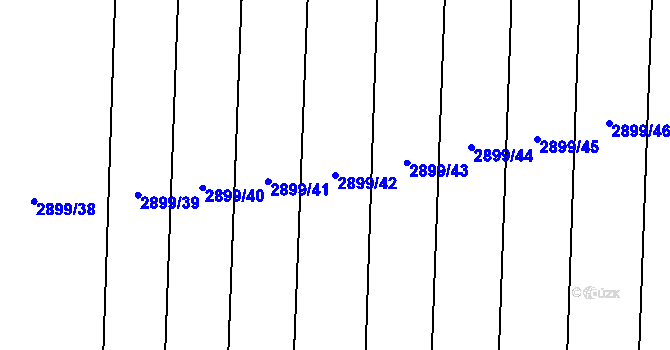 Parcela st. 2899/42 v KÚ Příjemky, Katastrální mapa