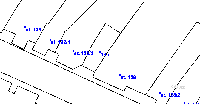 Parcela st. 195 v KÚ Příkazy, Katastrální mapa