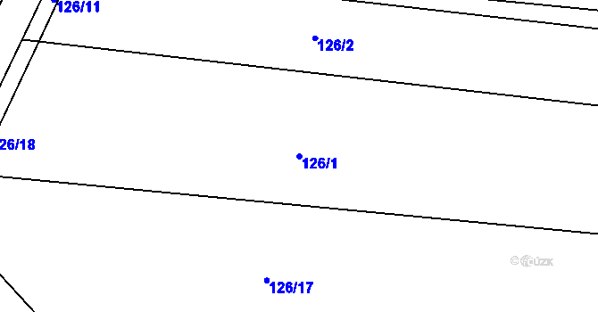 Parcela st. 126/1 v KÚ Příkosice, Katastrální mapa