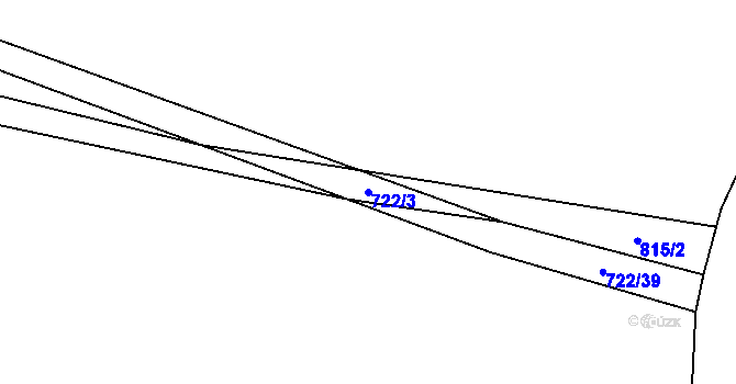 Parcela st. 722/3 v KÚ Příkosice, Katastrální mapa
