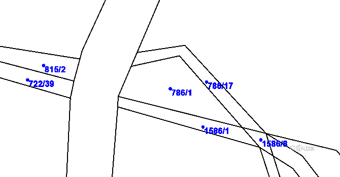 Parcela st. 786/1 v KÚ Příkosice, Katastrální mapa