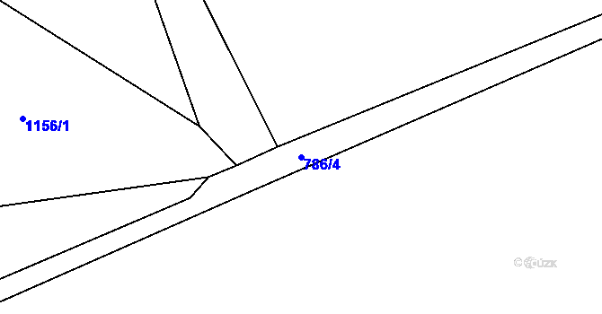 Parcela st. 786/4 v KÚ Příkosice, Katastrální mapa