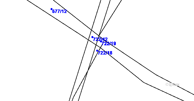 Parcela st. 722/18 v KÚ Příkosice, Katastrální mapa