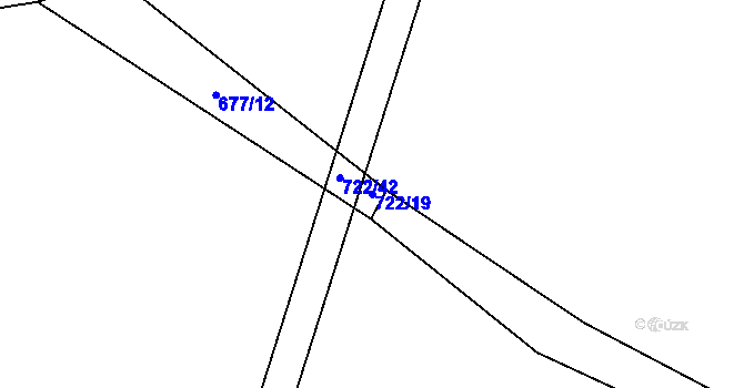 Parcela st. 722/19 v KÚ Příkosice, Katastrální mapa