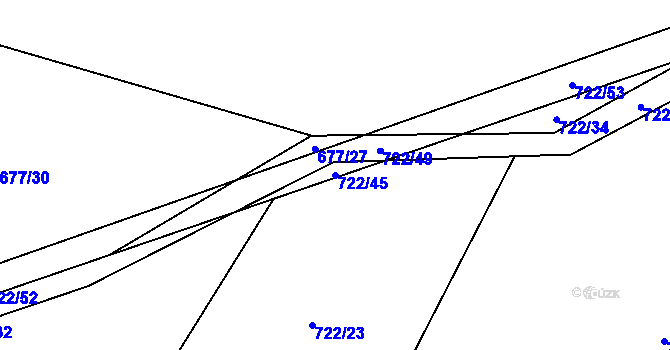Parcela st. 722/45 v KÚ Příkosice, Katastrální mapa