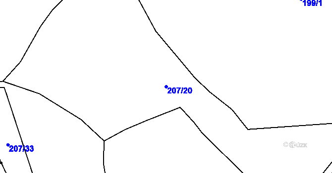 Parcela st. 207/20 v KÚ Štítov, Katastrální mapa
