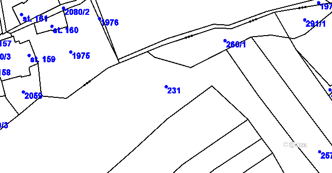 Parcela st. 231 v KÚ Štítov, Katastrální mapa