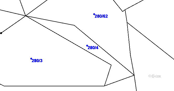 Parcela st. 280/4 v KÚ Štítov, Katastrální mapa
