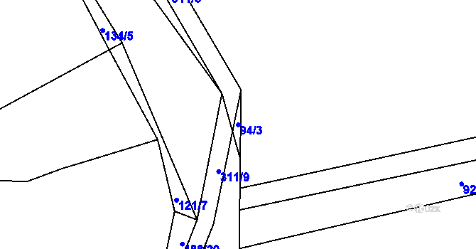 Parcela st. 94/3 v KÚ Štítov, Katastrální mapa