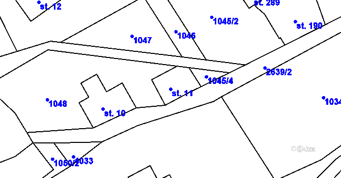 Parcela st. 11 v KÚ Příkrý, Katastrální mapa