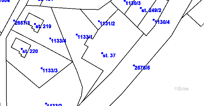 Parcela st. 37 v KÚ Příkrý, Katastrální mapa