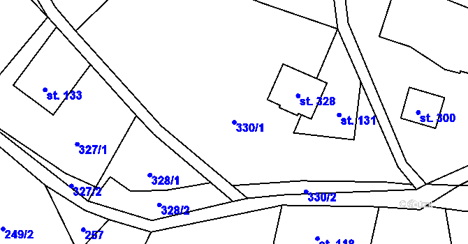 Parcela st. 330/1 v KÚ Příkrý, Katastrální mapa
