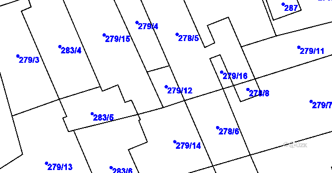 Parcela st. 279/12 v KÚ Přílepy, Katastrální mapa