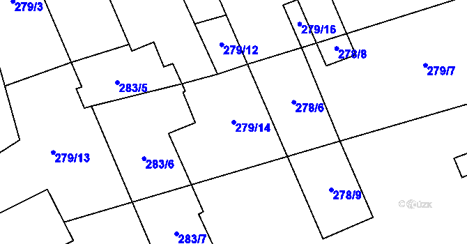 Parcela st. 279/14 v KÚ Přílepy, Katastrální mapa