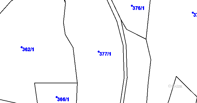 Parcela st. 377/1 v KÚ Přílepy, Katastrální mapa