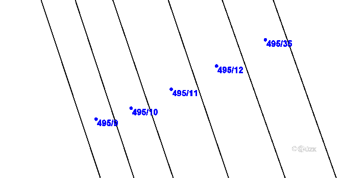 Parcela st. 495/11 v KÚ Přílepy, Katastrální mapa