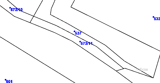 Parcela st. 573/11 v KÚ Přílepy, Katastrální mapa