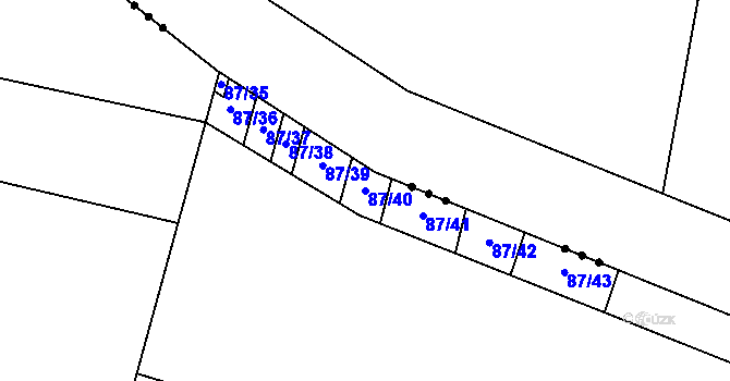 Parcela st. 87/40 v KÚ Přílepy, Katastrální mapa