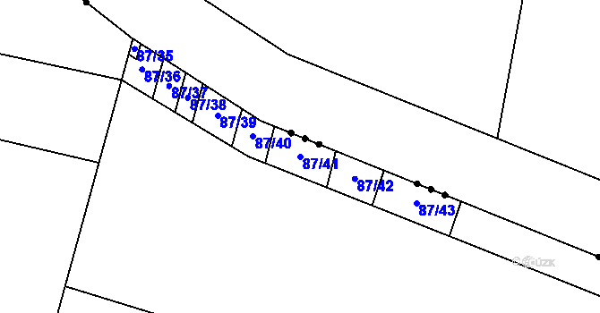 Parcela st. 87/41 v KÚ Přílepy, Katastrální mapa