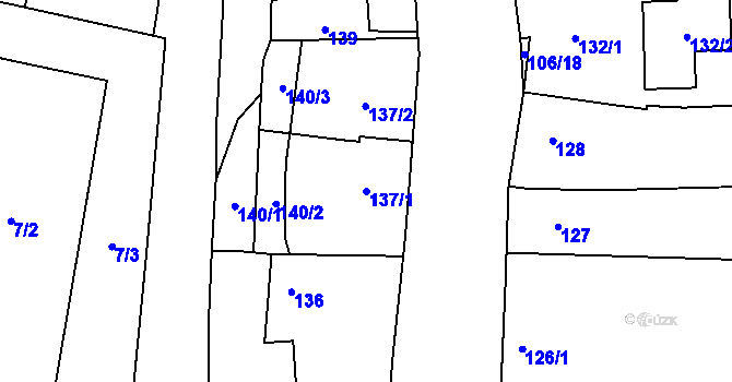 Parcela st. 137/1 v KÚ Přílepy, Katastrální mapa