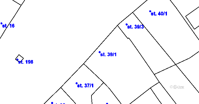 Parcela st. 39/1 v KÚ Přílepy u Holešova, Katastrální mapa