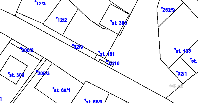 Parcela st. 161 v KÚ Přílepy u Holešova, Katastrální mapa