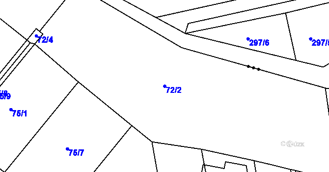 Parcela st. 72/2 v KÚ Přílepy u Holešova, Katastrální mapa