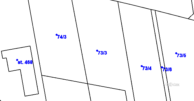 Parcela st. 73/3 v KÚ Přílepy u Holešova, Katastrální mapa